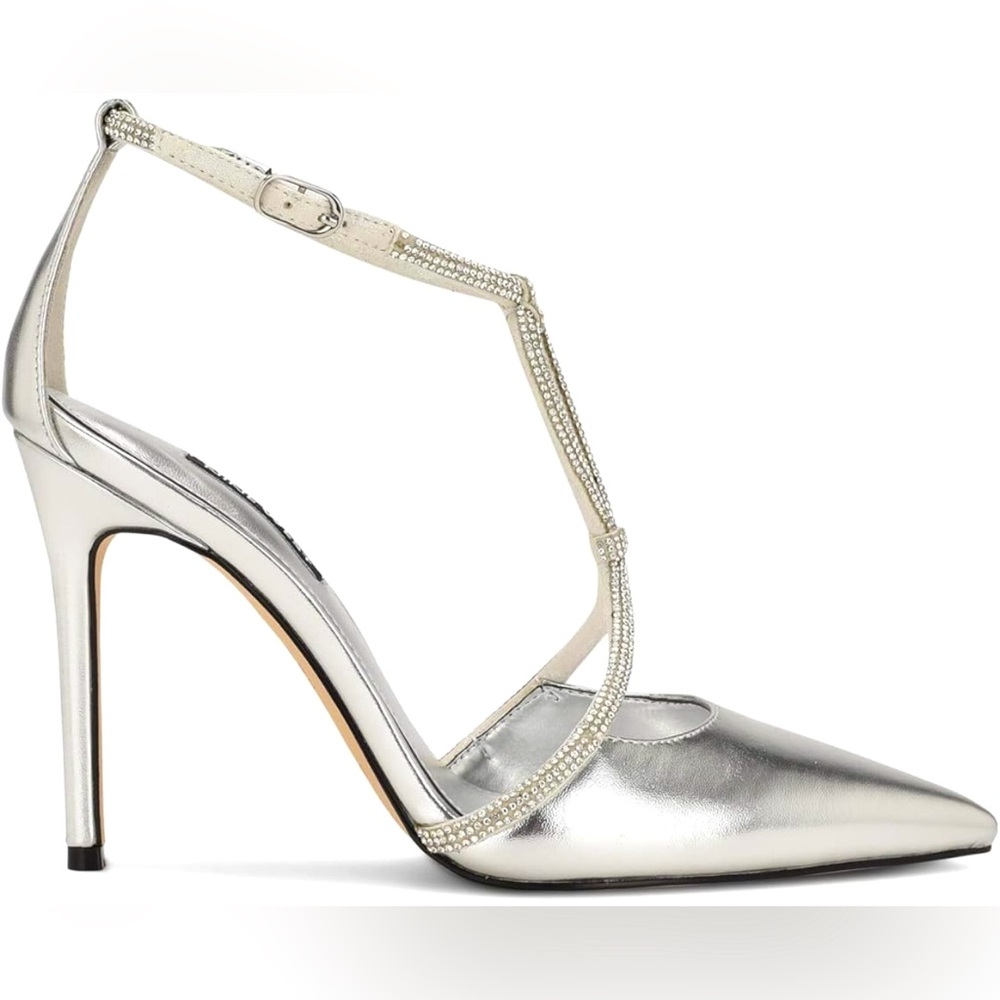 Nine West FABEL3 Embellished Pointed Toe Stiletto Heels Size 8.5